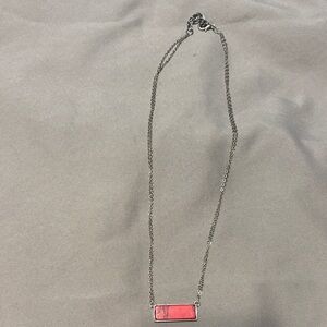 Elegant Silver Necklace with Pink Pendant